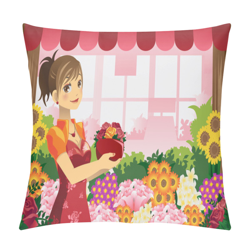 Personality  Florist Girl Pillow Covers