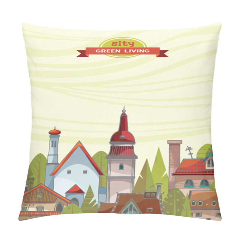 Personality  Green City. Urban Landscape. Pillow Covers