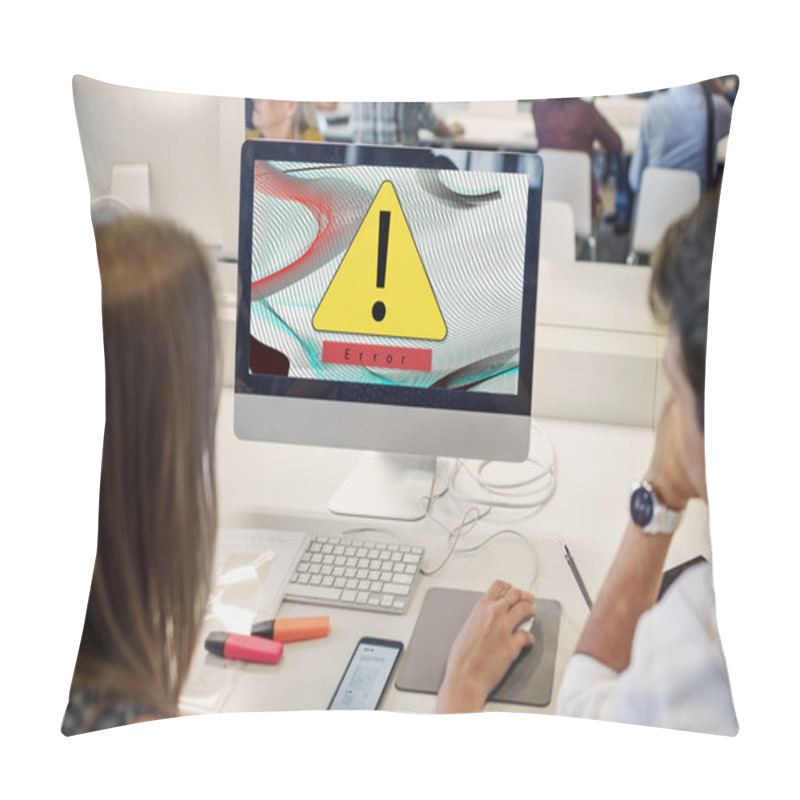 Personality  People Using Computer In Class Pillow Covers