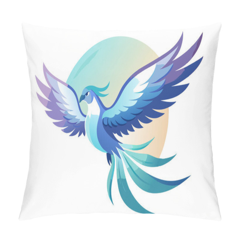 Personality  Stylized Flying Bird Illustration Highlighting Freedom And Grace Pillow Covers