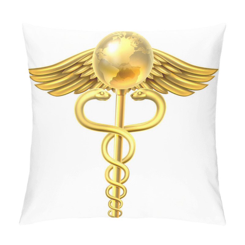 Personality  Caduceus Globe Medical Symbol Concept Pillow Covers