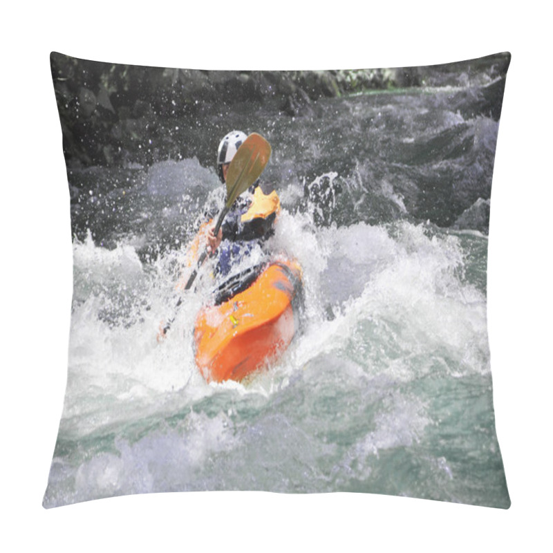 Personality  White Water Kayaking As Extreme And Fun Sport Pillow Covers