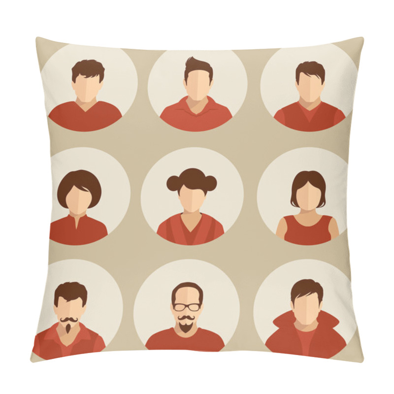 Personality  Flat Avatar, Pillow Covers