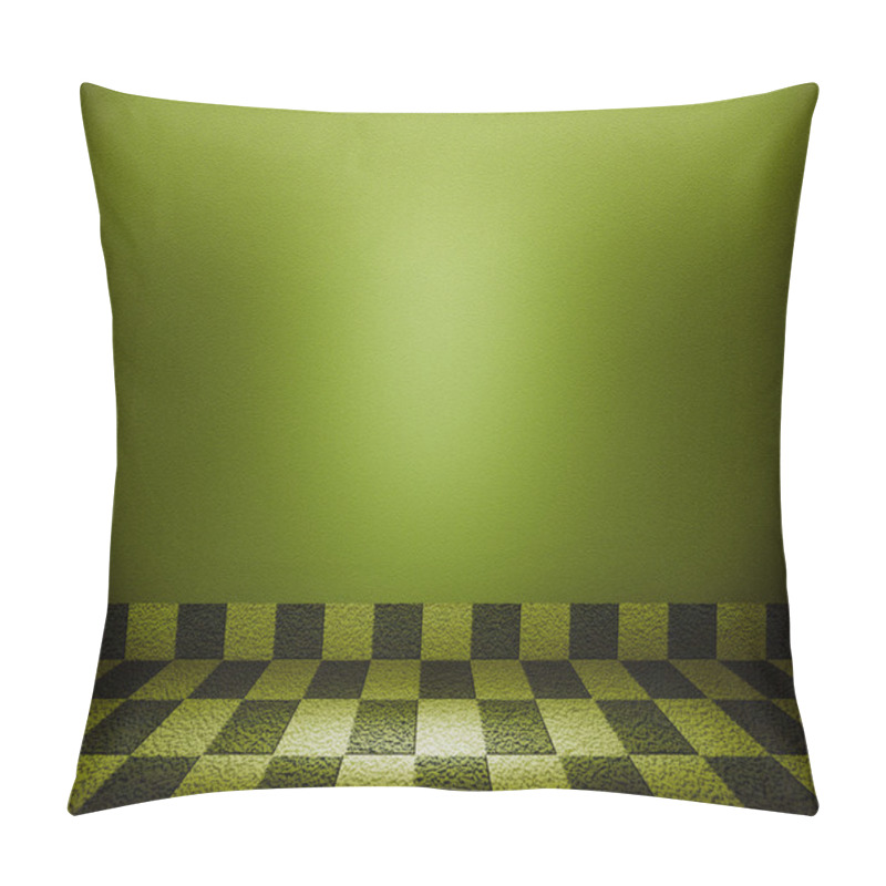 Personality  Green Chessboard Mosaic Room Background Pillow Covers