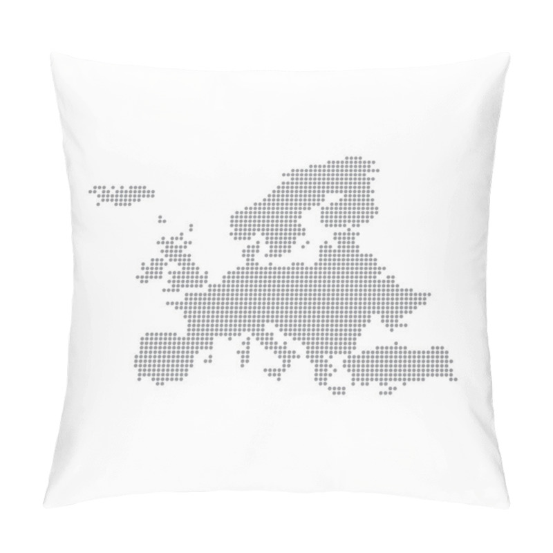 Personality  Grey Map Europe In The Dot. Vector Illustration Pillow Covers