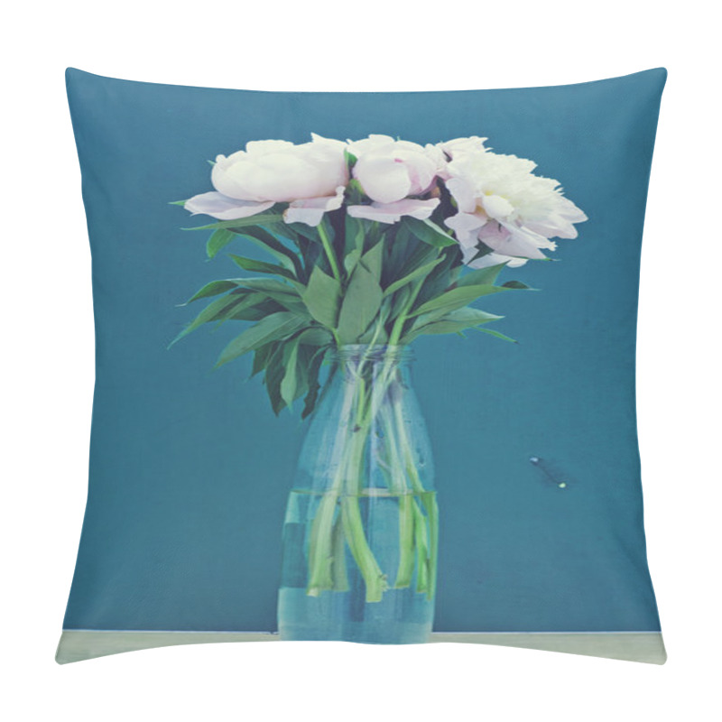 Personality  Bunch Of Peonies In Vase Pillow Covers