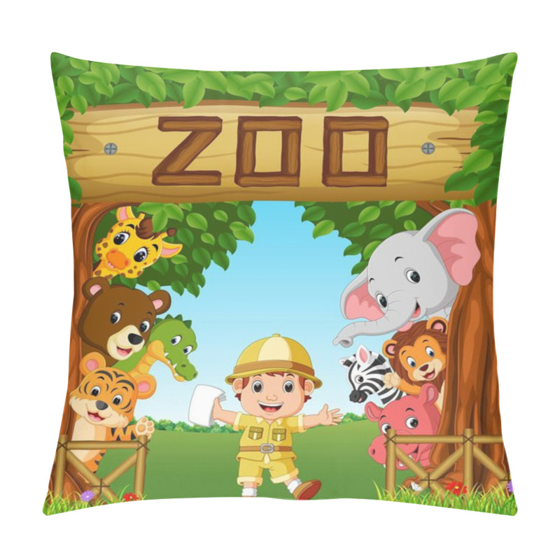 Personality  Collection Of Zoo Animals With Guide Pillow Covers