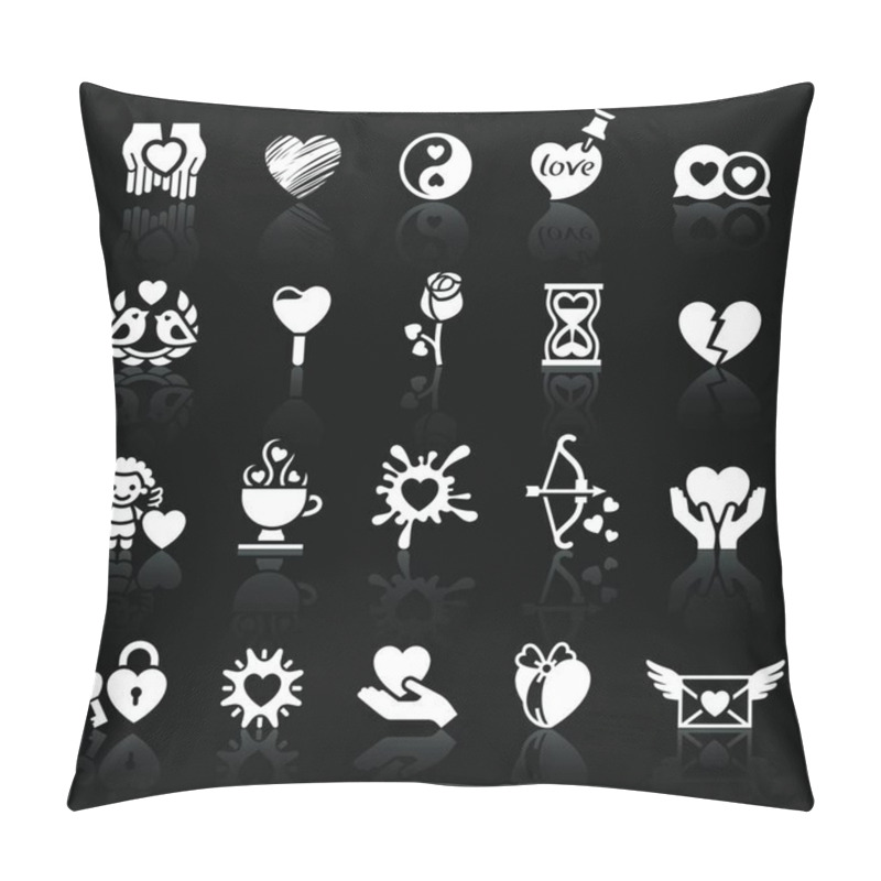 Personality  Set Valentine's Day Icons. Love Romantic Symbols Pillow Covers