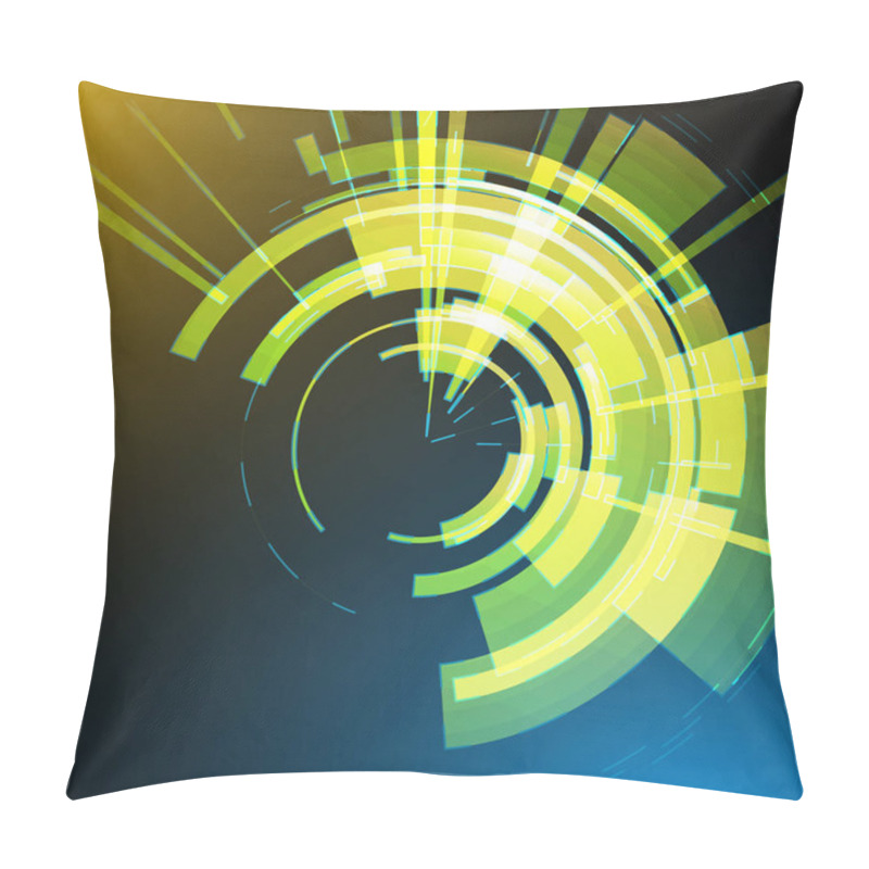 Personality  Techno Geometric Vector Circle Modern Science Abstract Background Pillow Covers