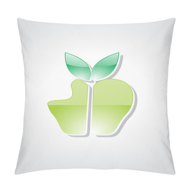 Personality  Green Apple With Background Pillow Covers