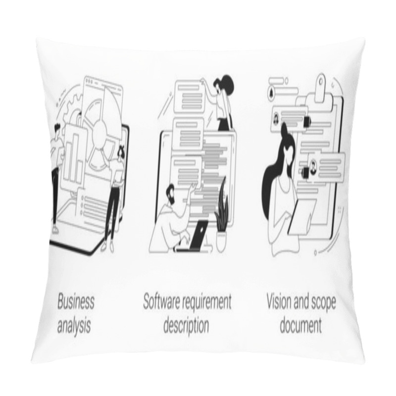 Personality  Project Development Specifications Abstract Concept Vector Illustrations. Pillow Covers