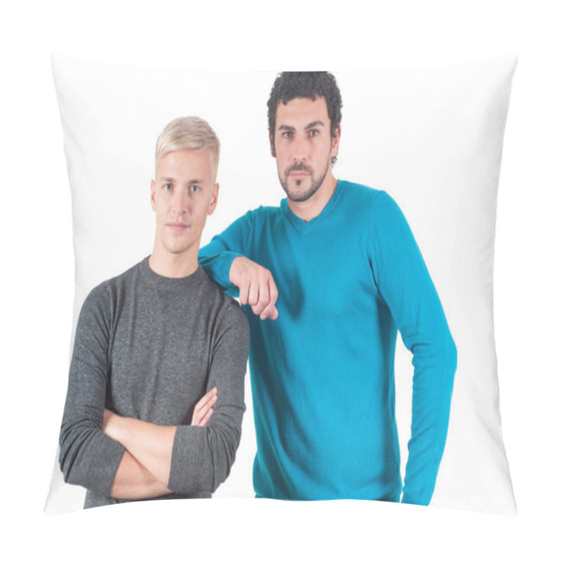 Personality  Two Caucasian Men Pillow Covers