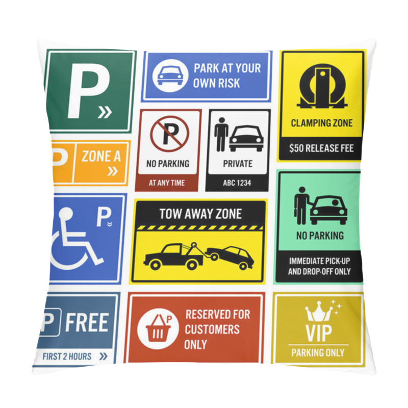 Personality  Car Park Parking Signs Signboards Pillow Covers