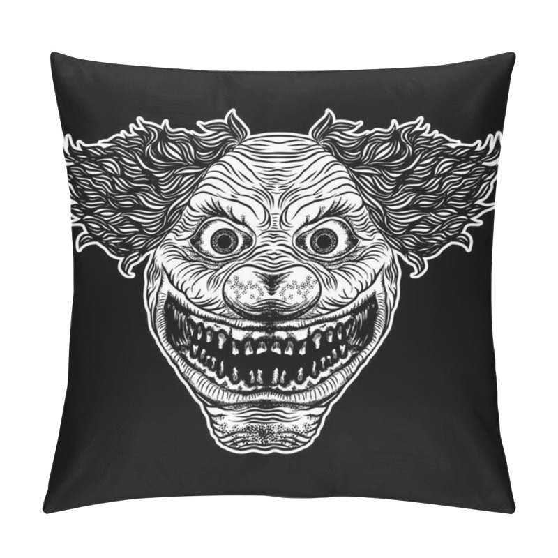 Personality  Scary Clown Head Concept Of Circus Horror Film Character.  Pillow Covers