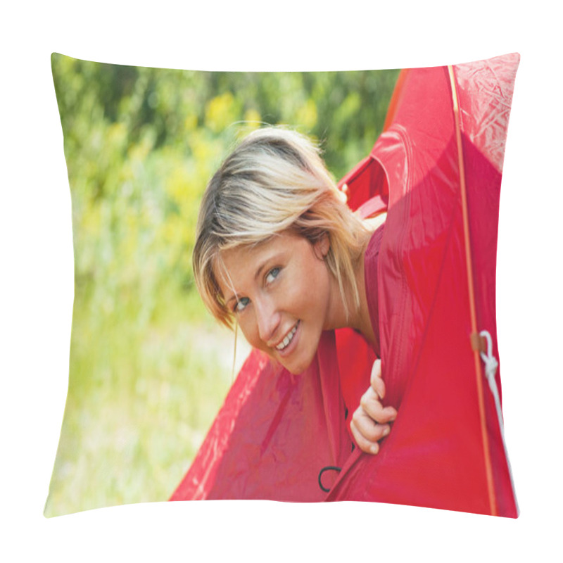 Personality  Portrait Of Female Hiker Pillow Covers