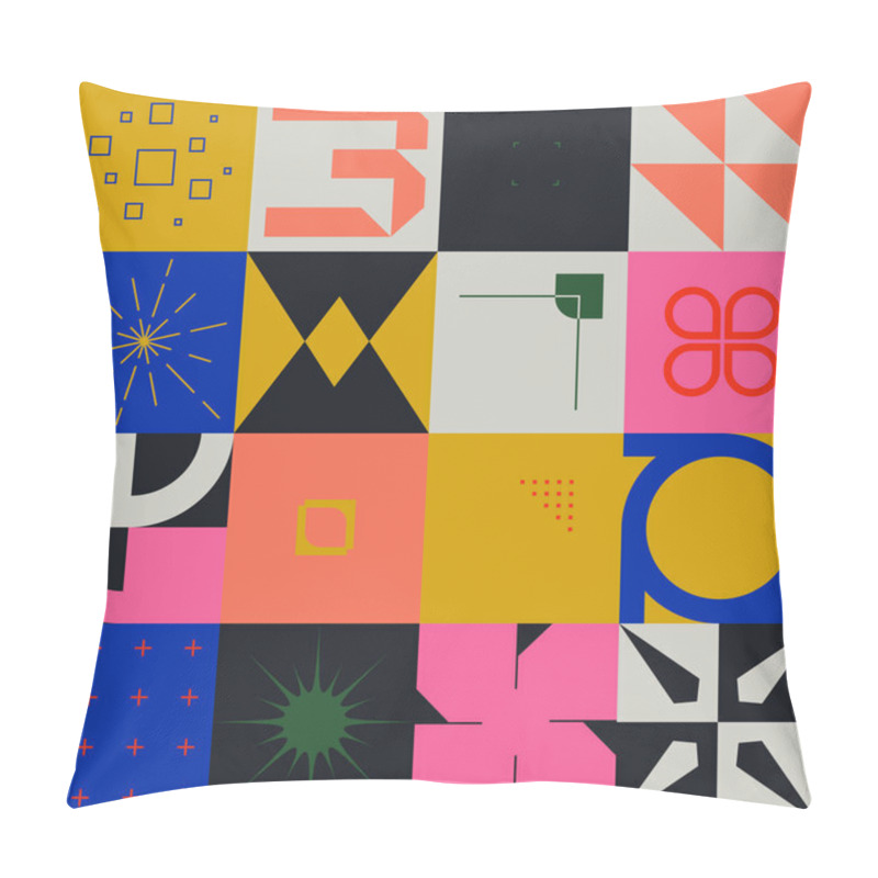 Personality  Neo Modernism Artwork Pattern Made With Abstract Vector Geometric Shapes And Forms. Simple Form Bold Graphic Design, Useful For Web Art, Invitation Cards, Posters, Prints, Textile, Backgrounds. Pillow Covers