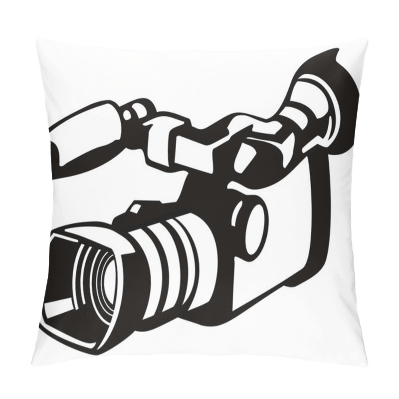 Personality  Video Camera Recorder Woodcut Pillow Covers