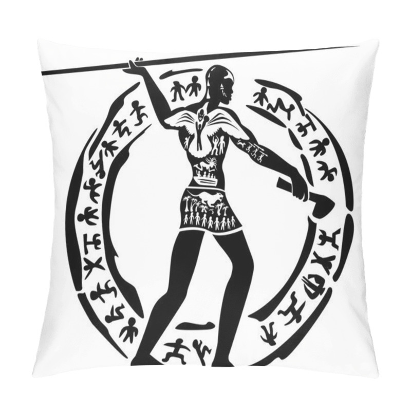 Personality  African Hunter Tattoo Stamp Pillow Covers