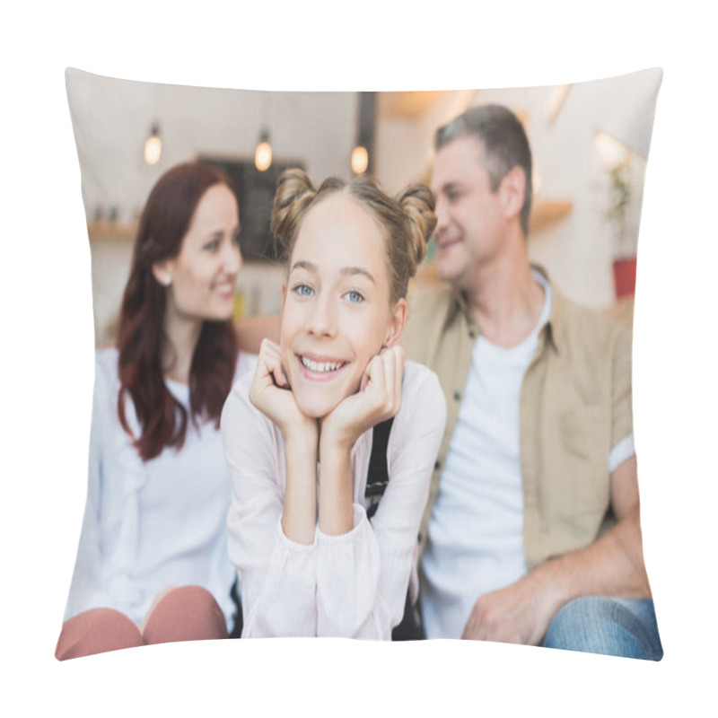 Personality  Beautiful Family In Cafe Pillow Covers