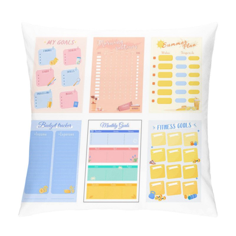 Personality  My Goals Creative Planner Page Set Design Pillow Covers