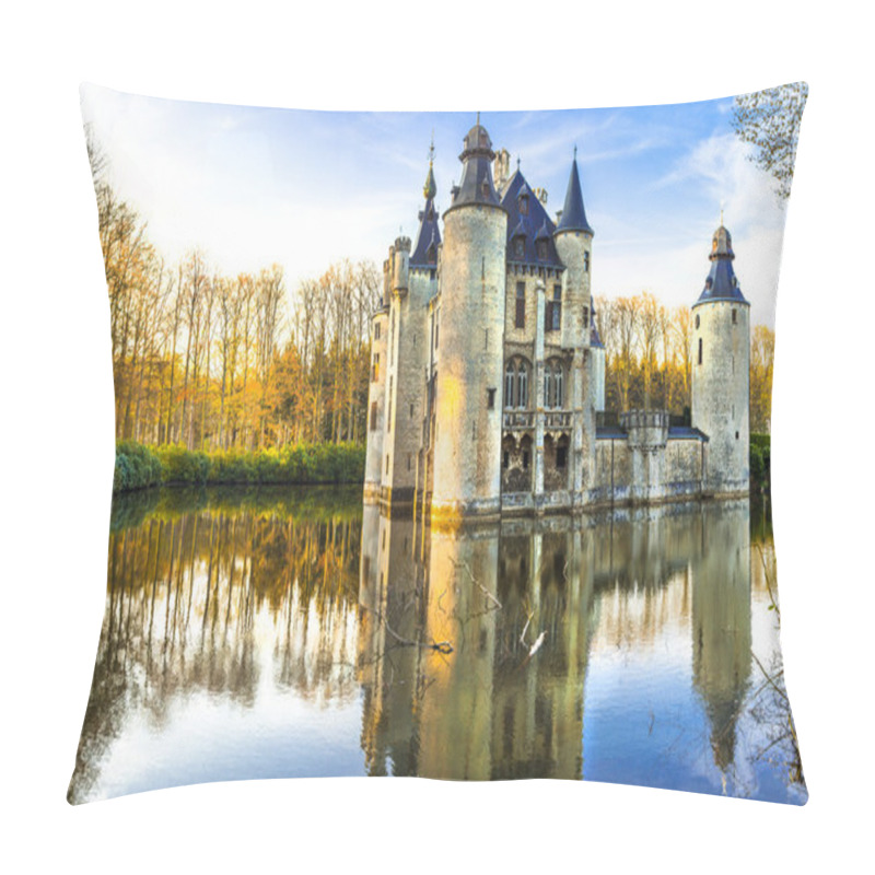 Personality  Fairytale Medieval Castles Of Europe.Belgium, Antwerpen Region Pillow Covers