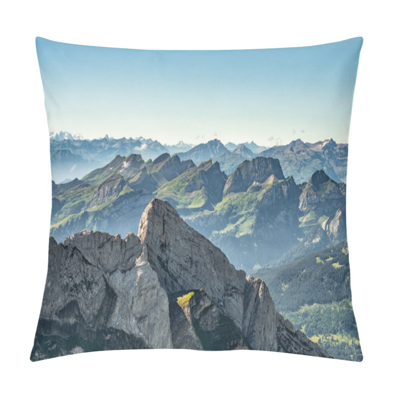 Personality  Mountain View From  Mount Saentis, Switzerland , Swiss Alps. Pillow Covers