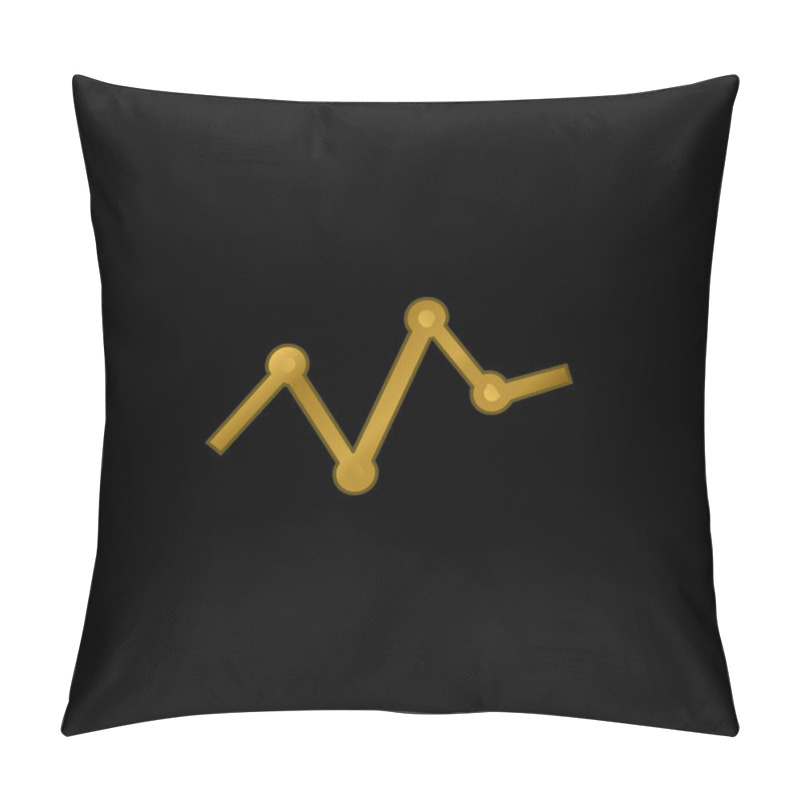 Personality  Analysis Of Business Statistics In A Line Graphic With Points Gold Plated Metalic Icon Or Logo Vector Pillow Covers