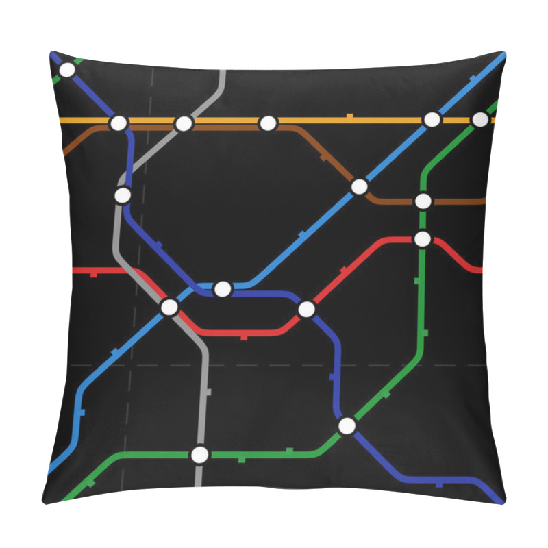 Personality  Vector Dark Metro Scheme Pillow Covers