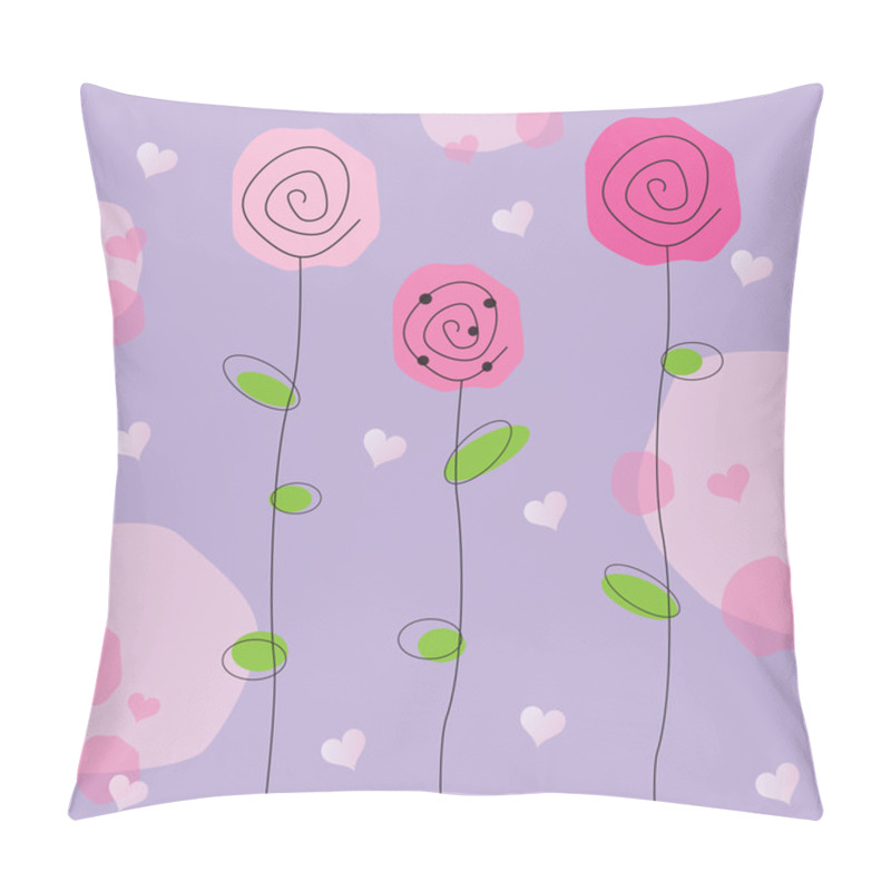 Personality  Pretty Pink And Purple Valentine Flowers Pillow Covers