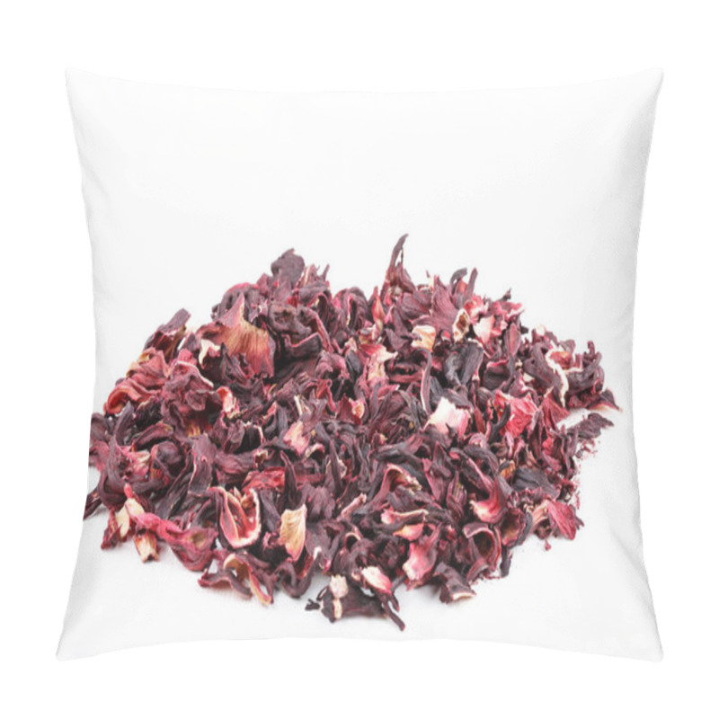 Personality  Heap Of Red Herbal Tea. Dried Petals Of Hibiscus. Pillow Covers