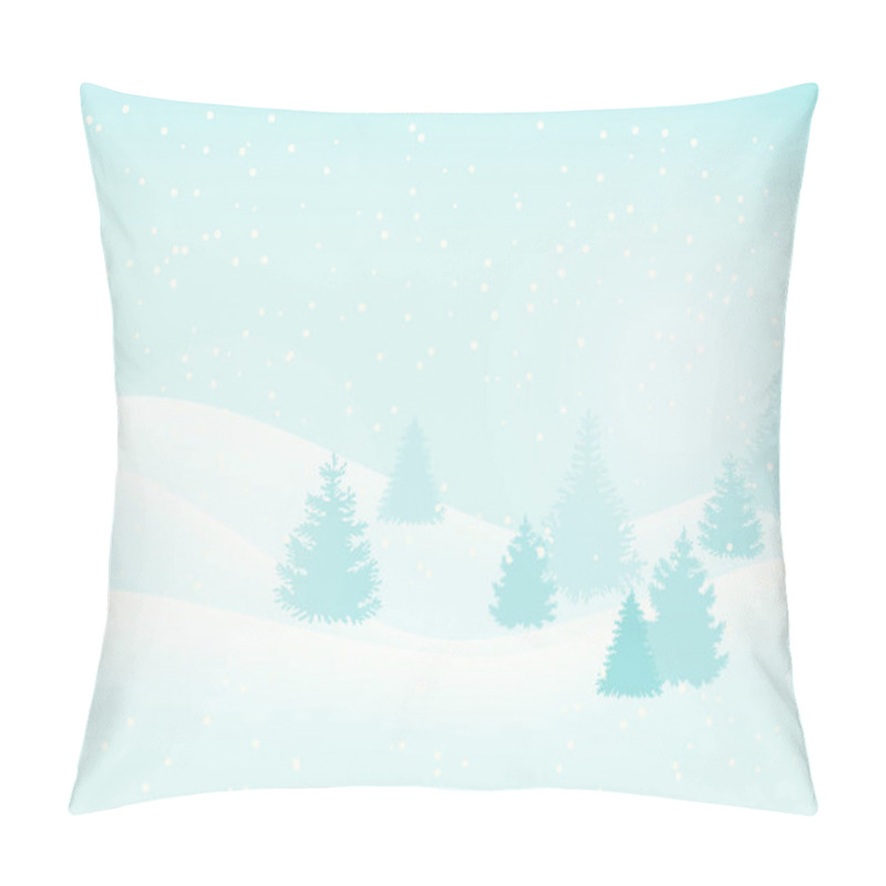 Personality  Spruces In Beautiful Style On Light Background. Holiday Winter Landscape. Retro Christmas Light Card. Decorative Vector Illustration. Silhouette Vector Illustration. Merry Christmas Card Illustration. Pillow Covers