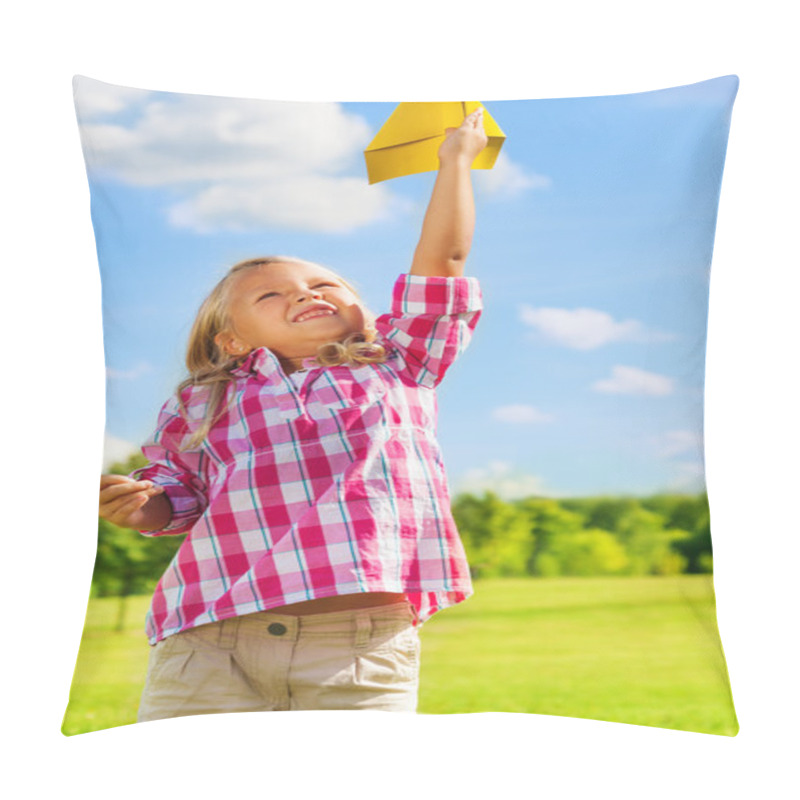 Personality  Child With Paper Plane Pillow Covers