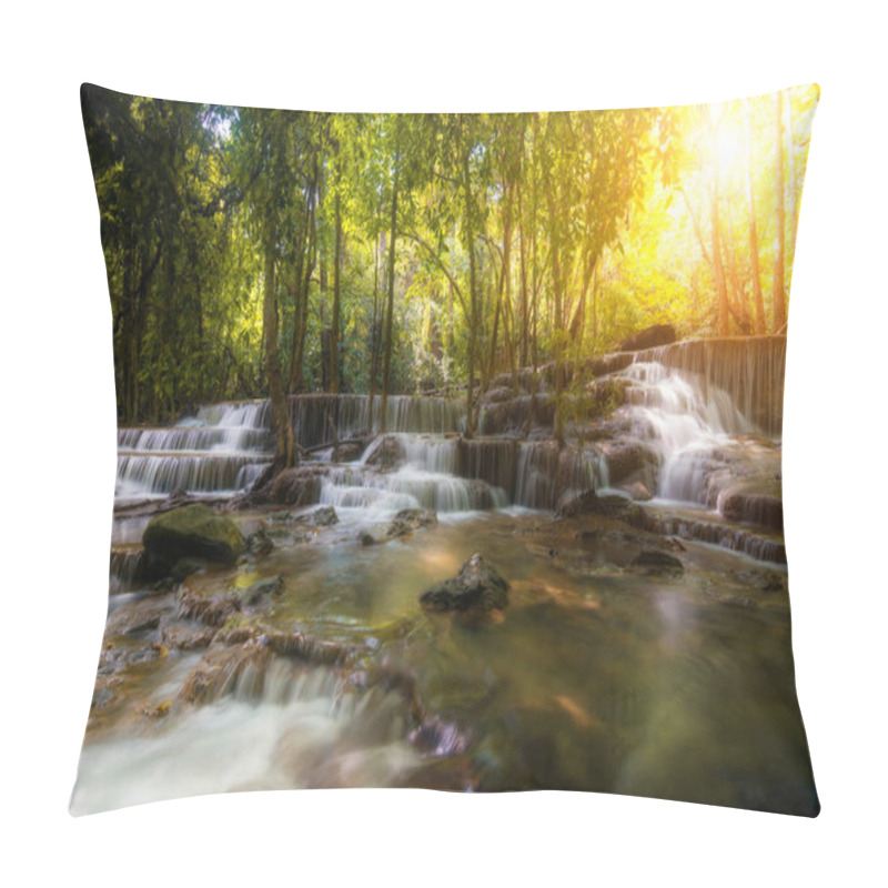 Personality  Huay Mae Kamin Waterfall, Beautiful Waterfall In Rainforest, Kan Pillow Covers