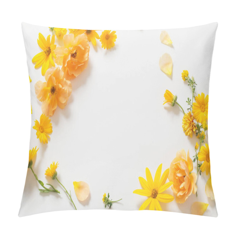 Personality  The Yellow  Flowers On White Background Pillow Covers