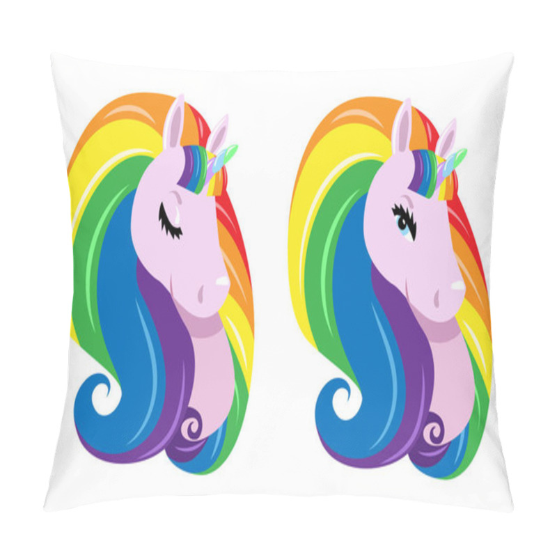 Personality  Sticker With Raibow Unicorn Pillow Covers