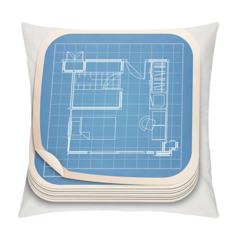 Personality  Vector Technical Drawing Icon. Pillow Covers