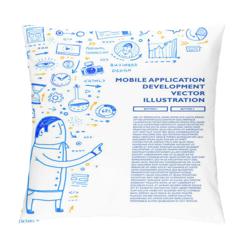 Personality   Technologies  Icons And Elements Pillow Covers