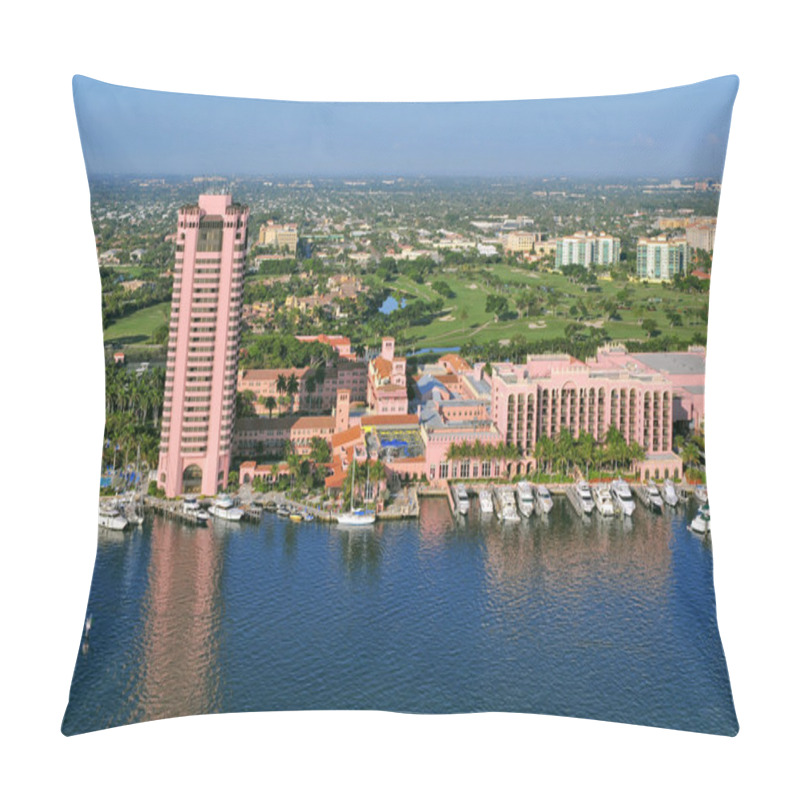 Personality  Overhead View Of Boca Raton Florida Lake And Marina Pillow Covers