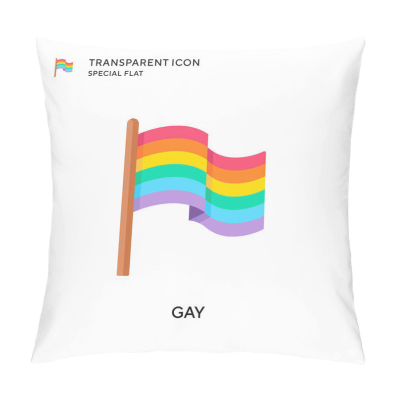 Personality  Gay Vector Icon. Flat Style Illustration. EPS 10 Vector. Pillow Covers