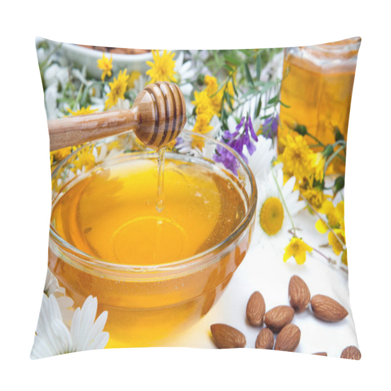 Personality  Still Life Of Fresh Honey And Flowers Pillow Covers