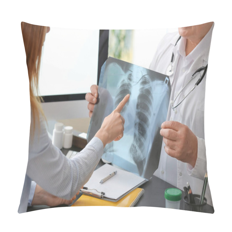 Personality  Patient Visiting Pulmonologist In Clinic Pillow Covers