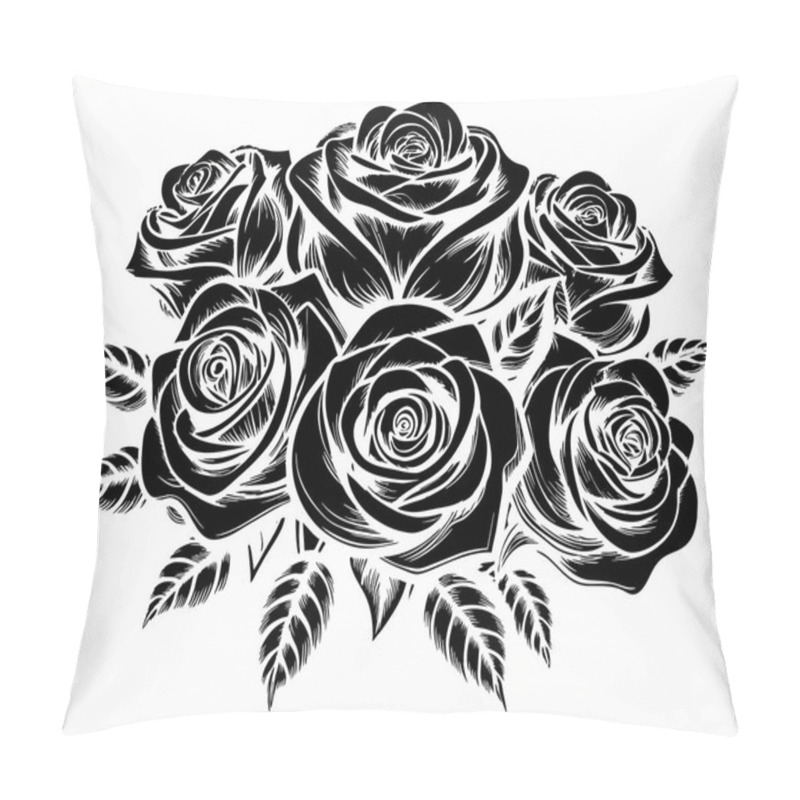 Personality  Beautiful Roses Flower Vector Design On White Background Illustration Pillow Covers