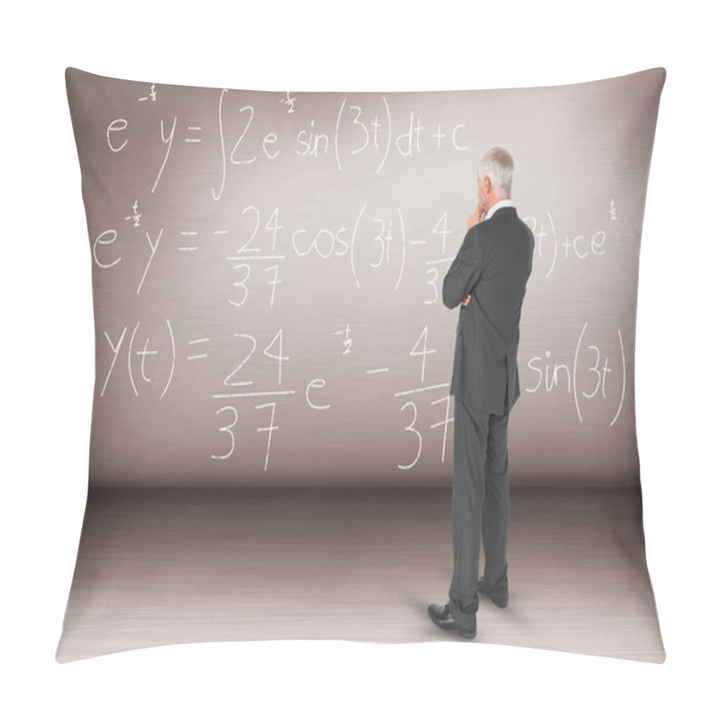 Personality  Thoughtful Businessman Standing Back To Camera Pillow Covers