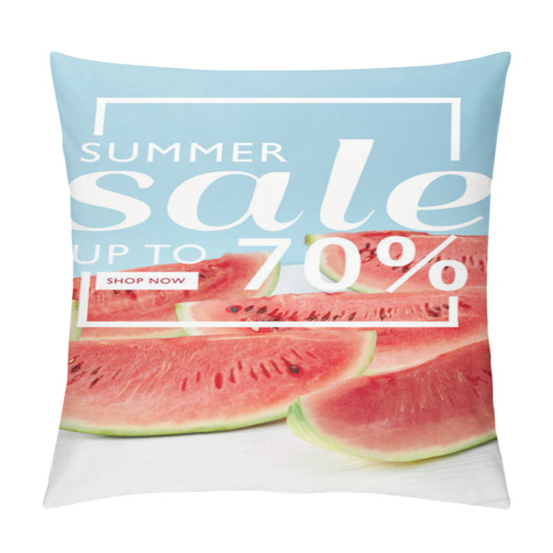 Personality  Sweet Watermelon Slices With Summer Sale And Discount Symbol Pillow Covers