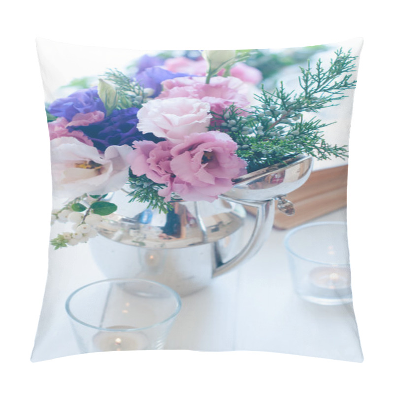 Personality  Bouquet Of Purple And Pink Eustomas Pillow Covers