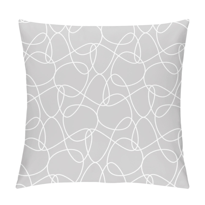 Personality  Tangled Lines Seamless Vector Pattern On Grey Pillow Covers