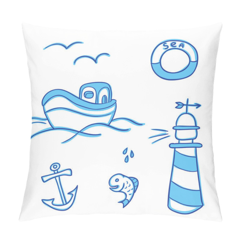 Personality  Sea Objects Set Pillow Covers