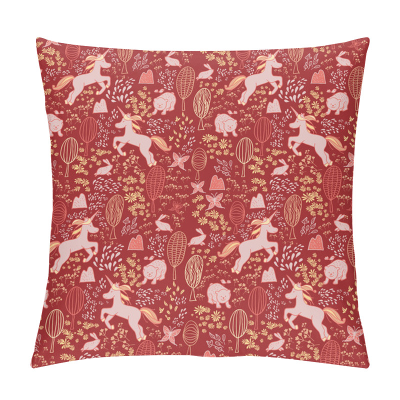 Personality  Pattern Of Animals And Magical Unicorns. Pillow Covers