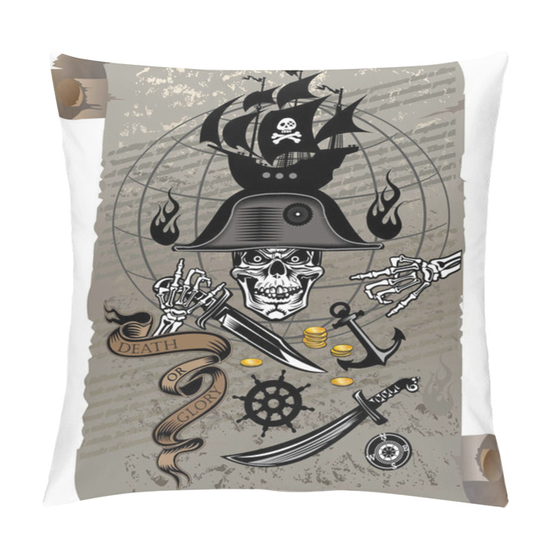 Personality  Pirate Ship And Skull Pillow Covers