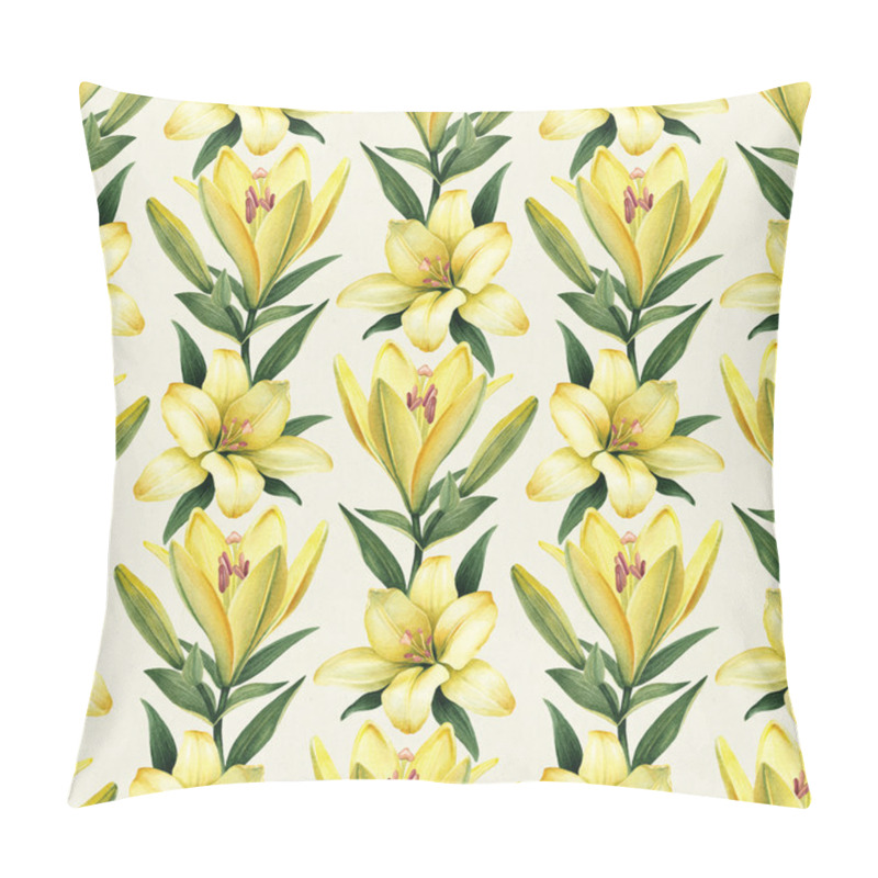 Personality  Yellow Lily Flowers Pattern Pillow Covers